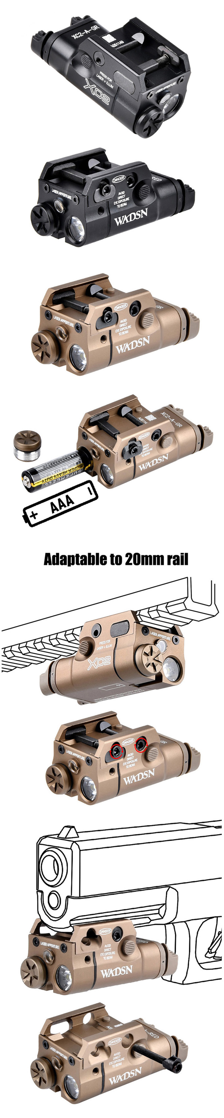 laserzaklamp voor pistool