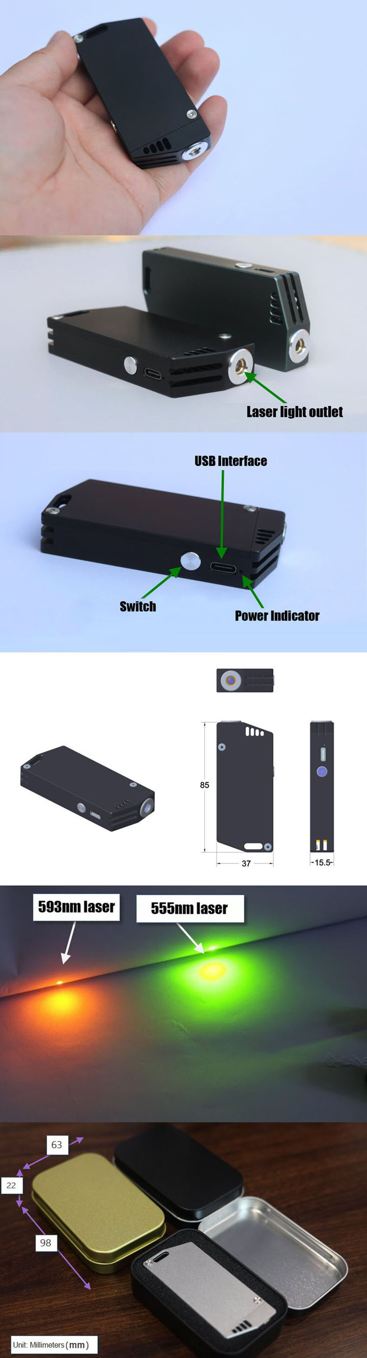 Geelgroene Laserpointer 555 nm