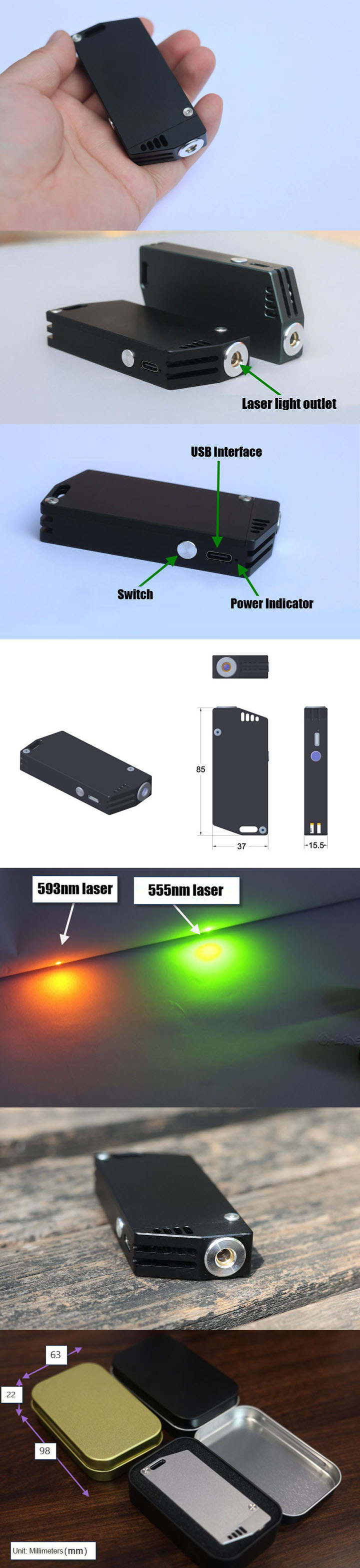 Geel-Groene Laserpointer 555nm